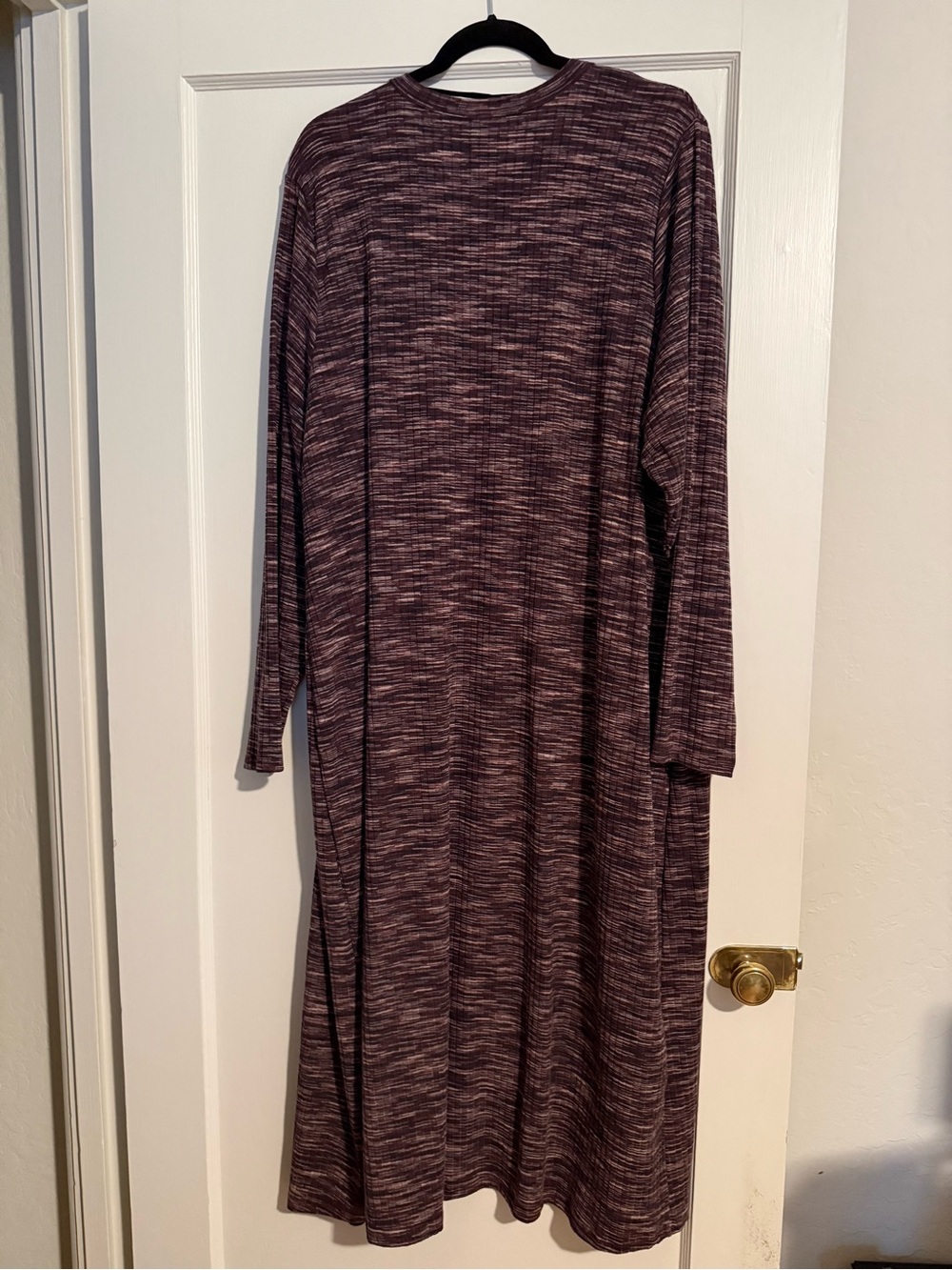 Torrid Long Open-Front Cardigan Sweater - Plum Space-Dye - Picture 4 of 4